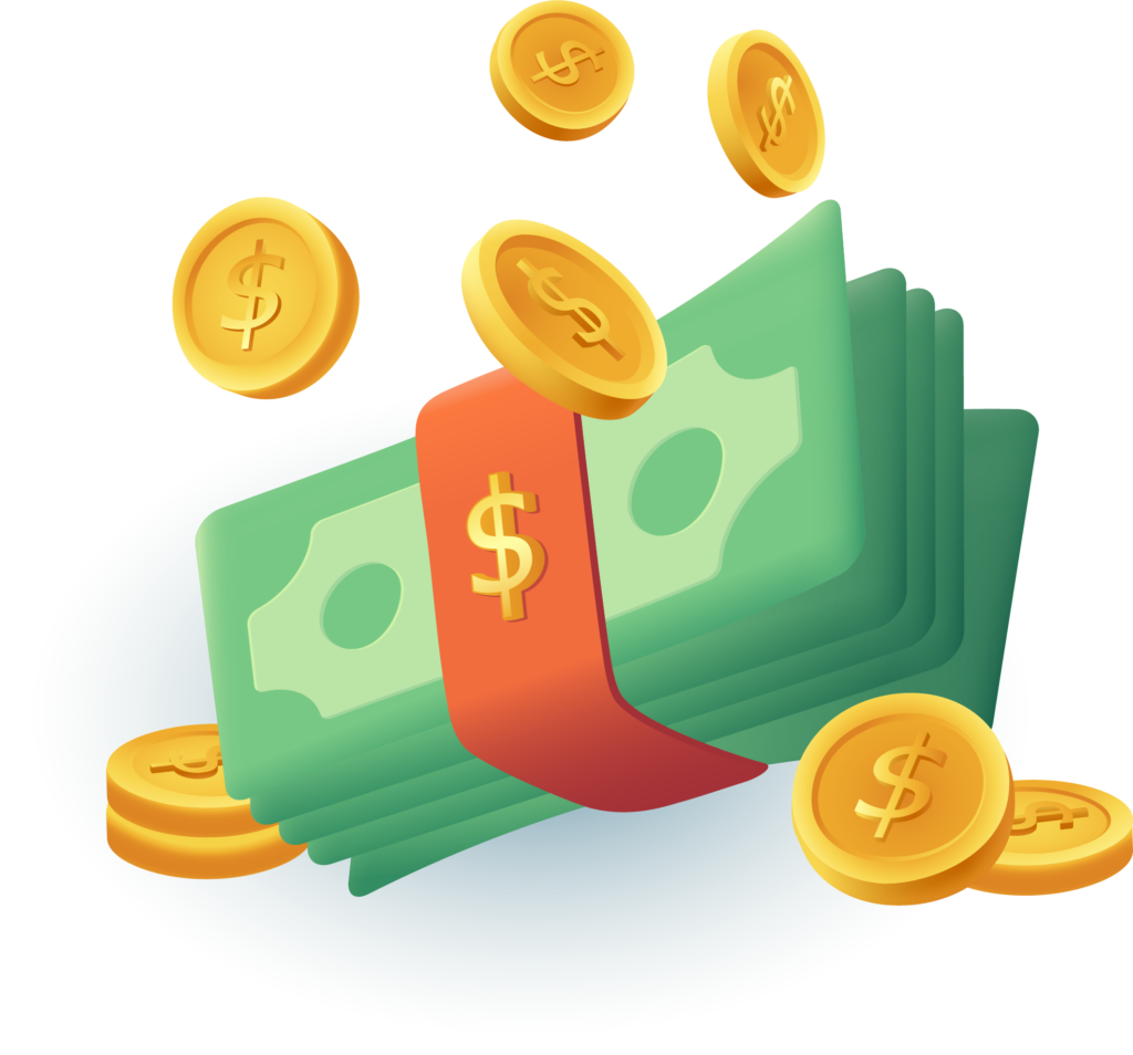 Stack Of Money And Gold Coins 3d Cartoon Style Icon [convertido] - FIDERE ASSESSORIA CONTÁBIL